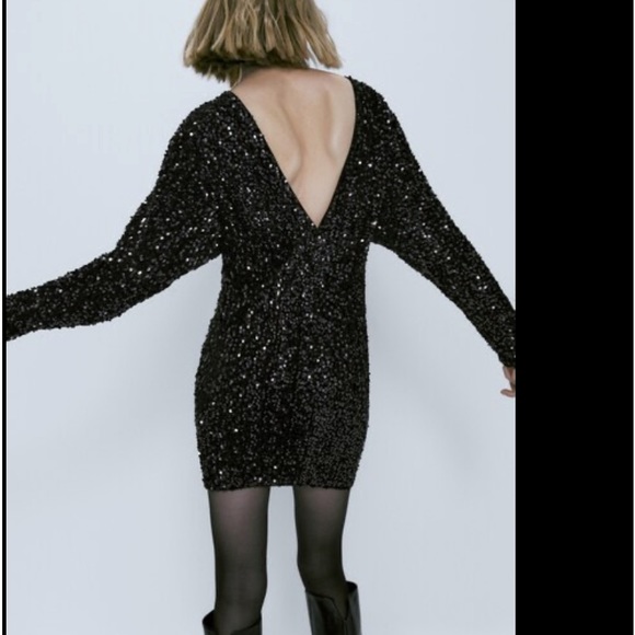 Massimo Dutti Short Sequinned Dress - Picture 4 of 6